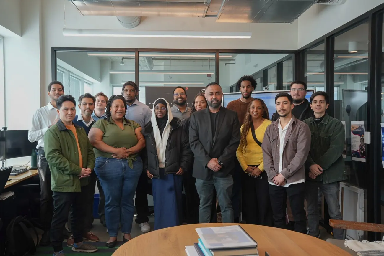 Omer Qureshi with the Americans 4 Equality interns cohort group photo.